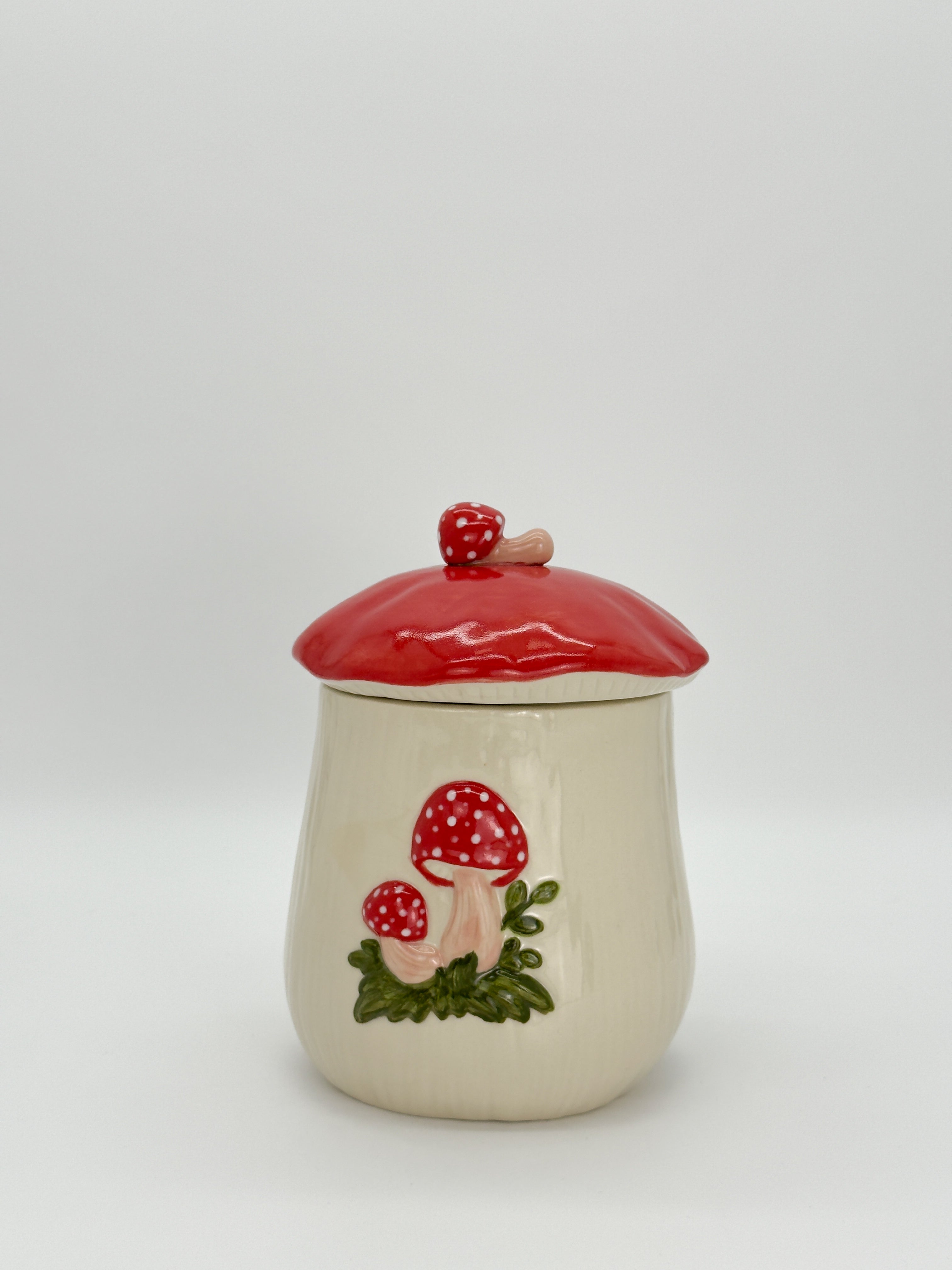 Large Mushroom Jar - Red