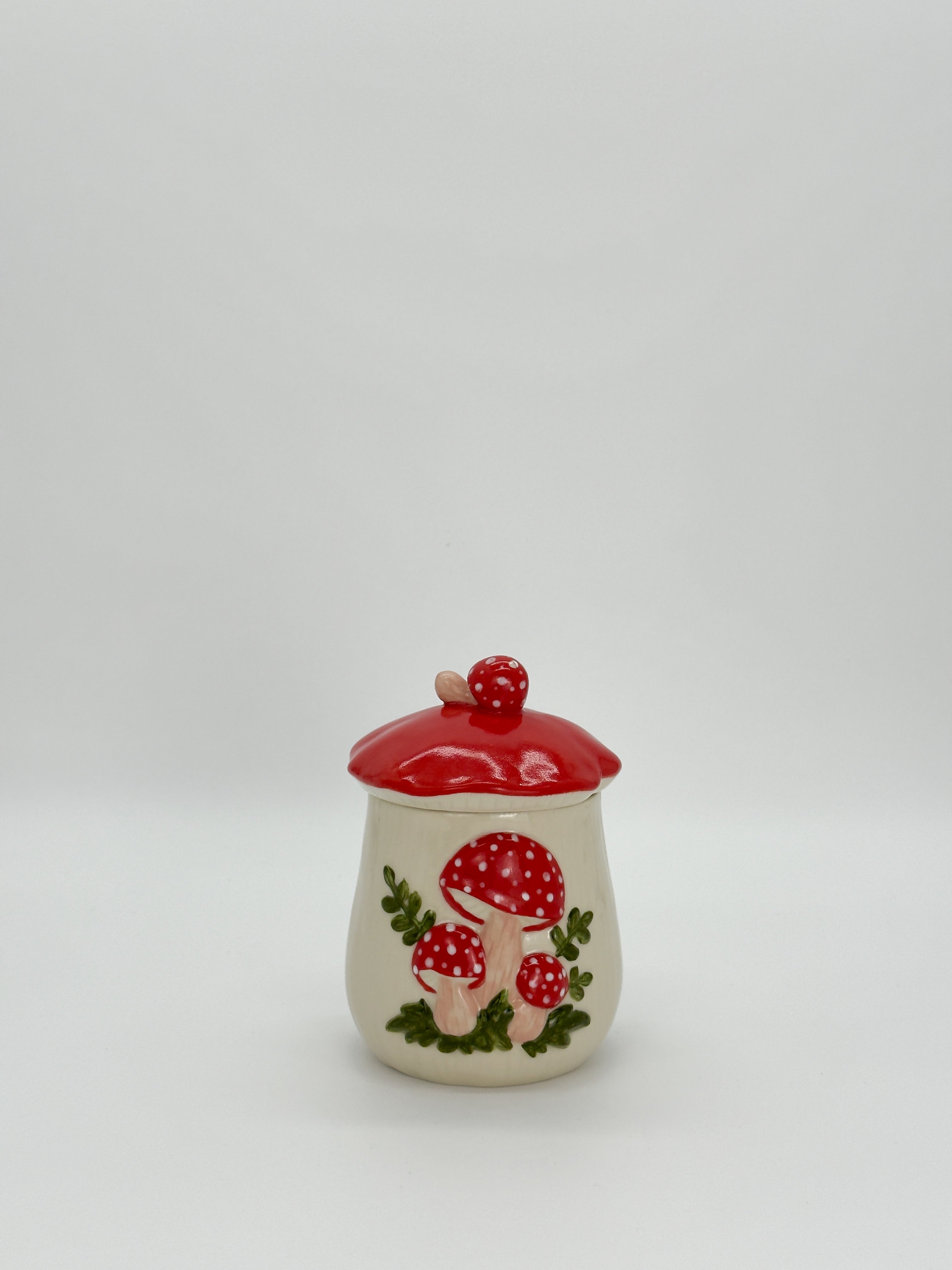 Small Mushroom Jar - Red