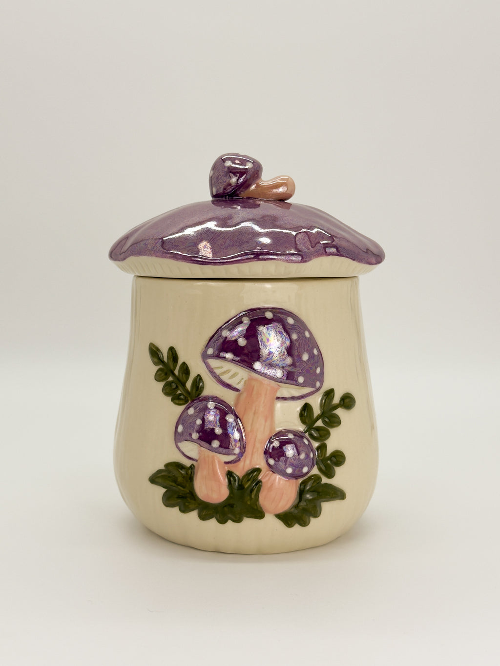Large Mushroom Jar - Purple