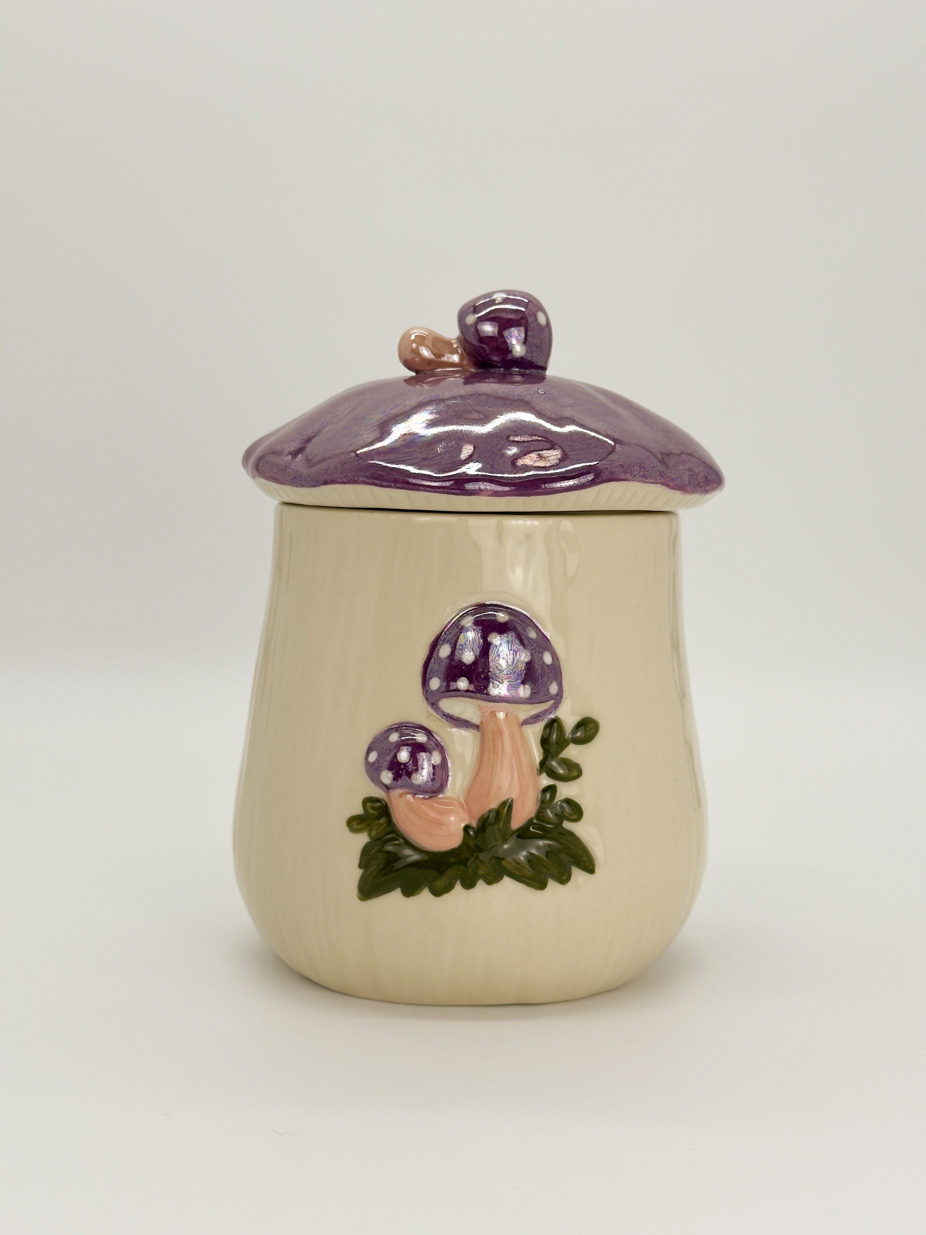 Large Mushroom Jar - Purple