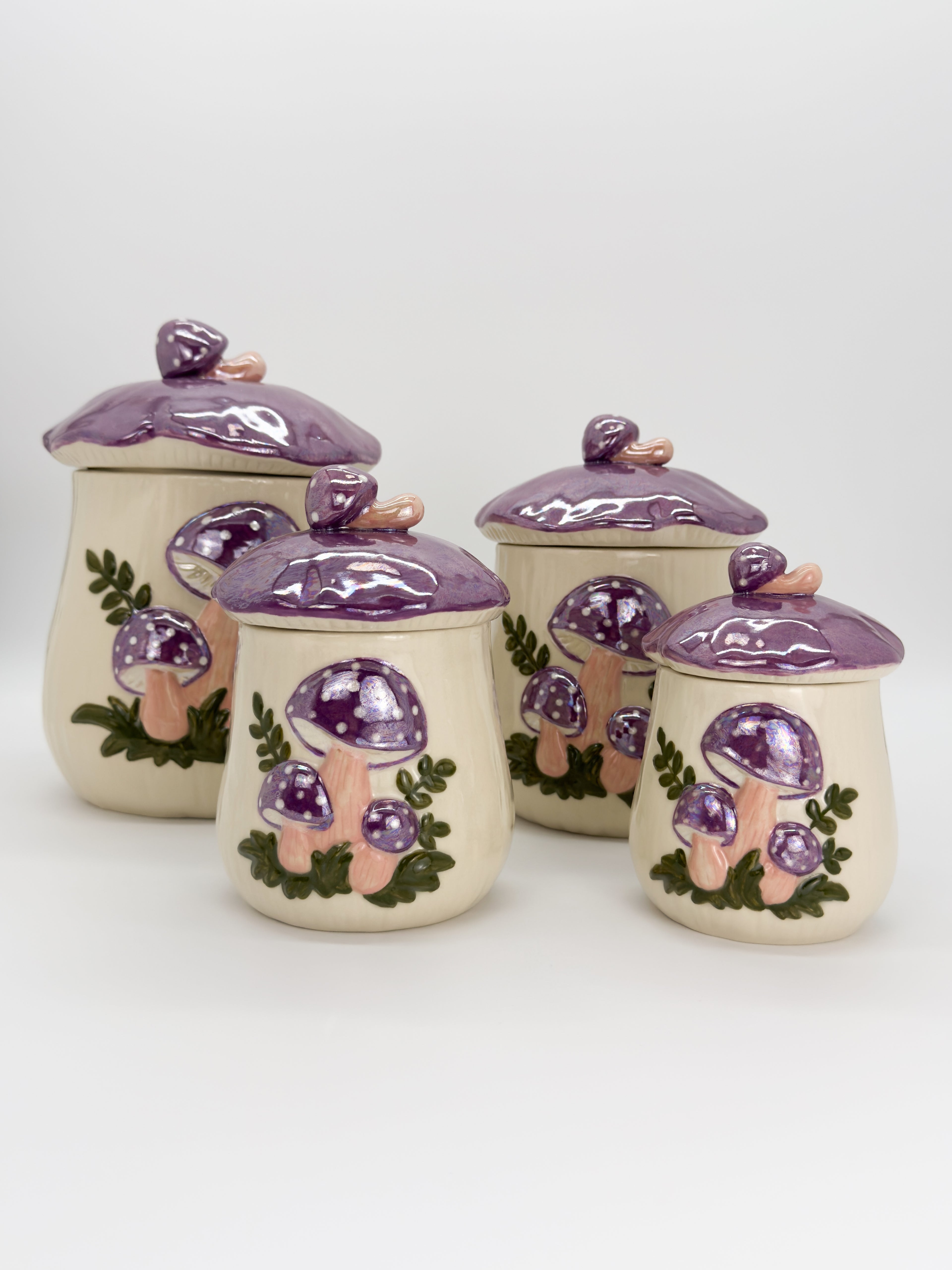 Purple Mushroom Jar Set