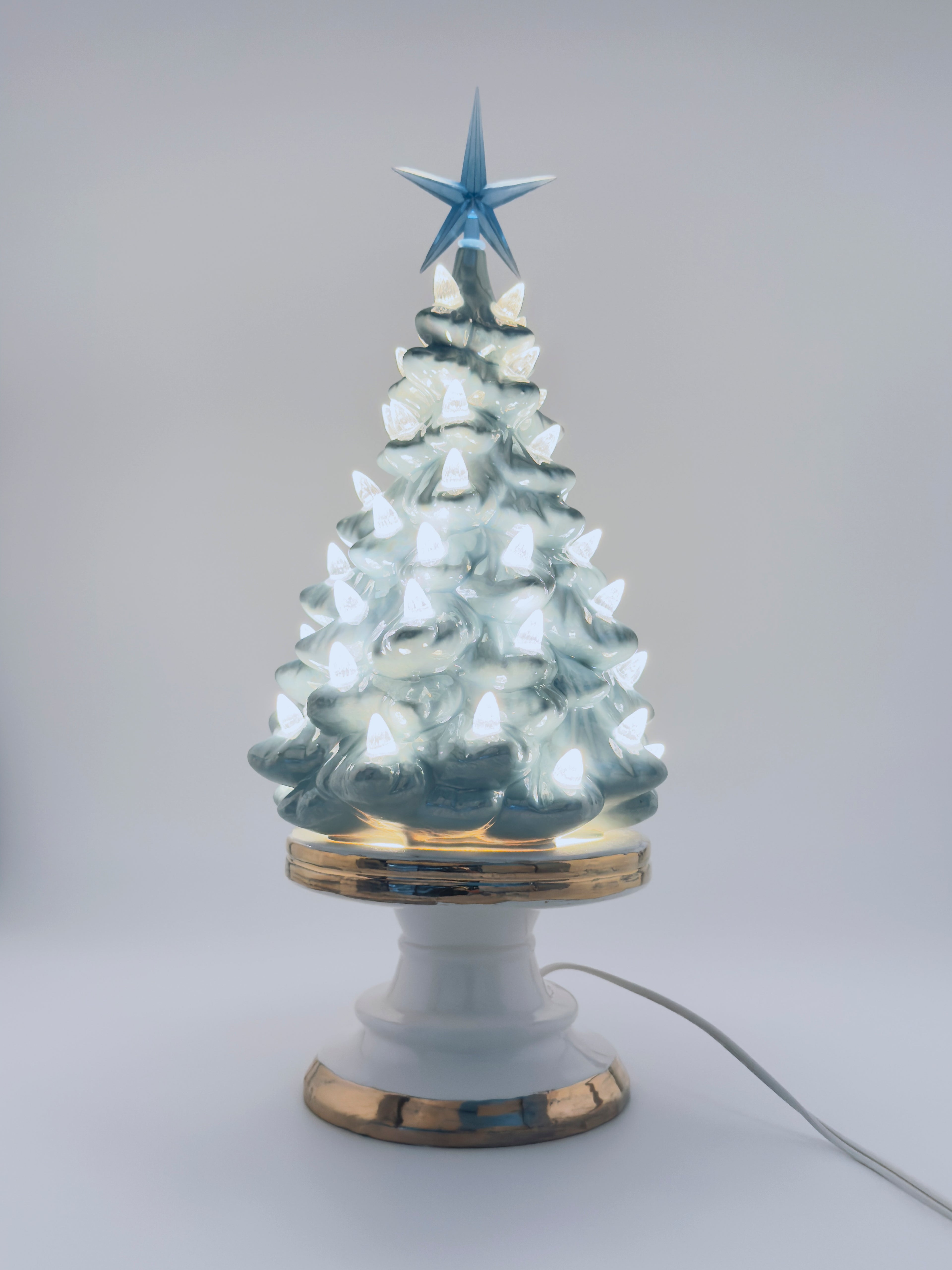 *Light Blue Pedestal Tree