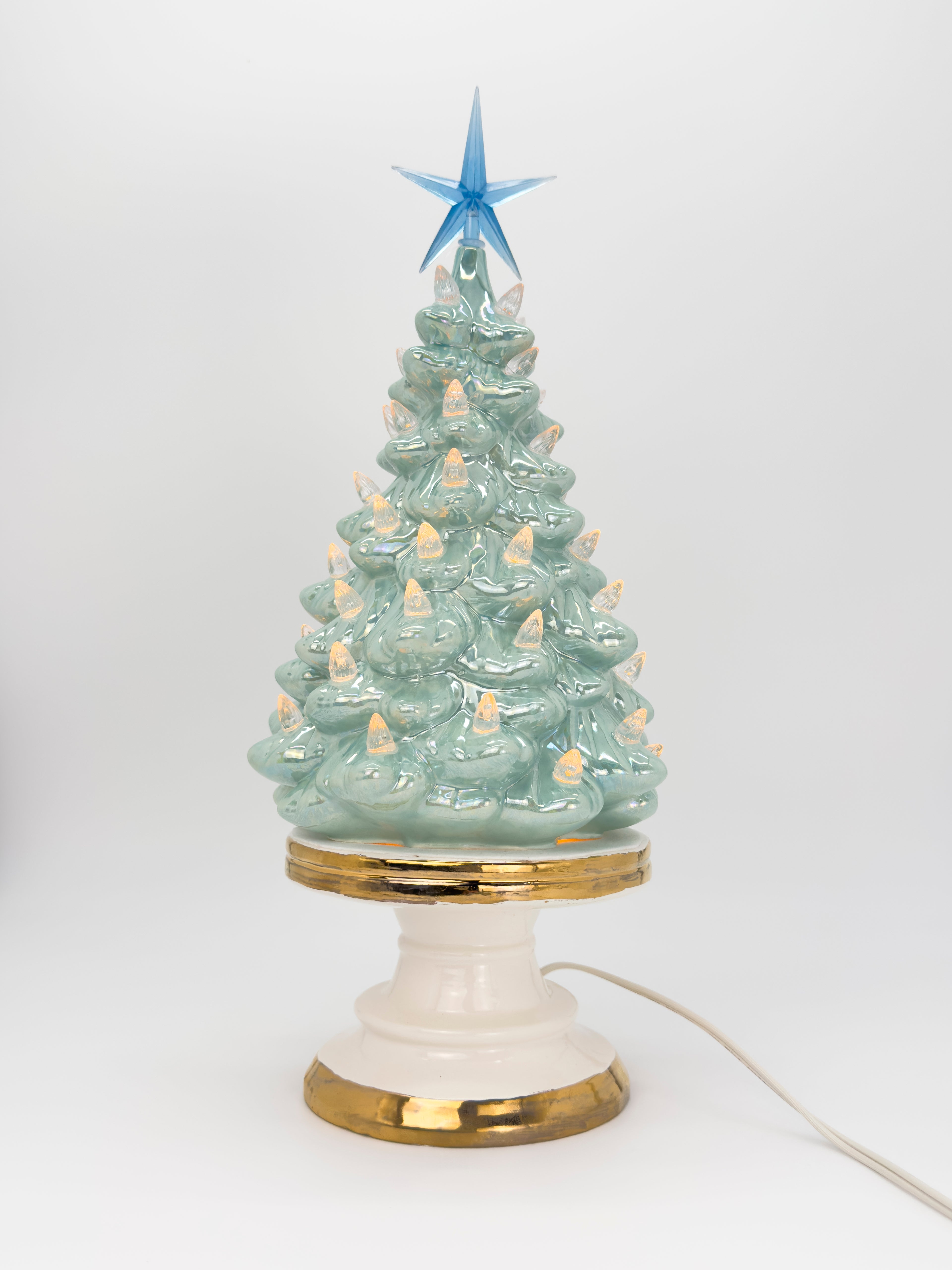 *Light Blue Pedestal Tree