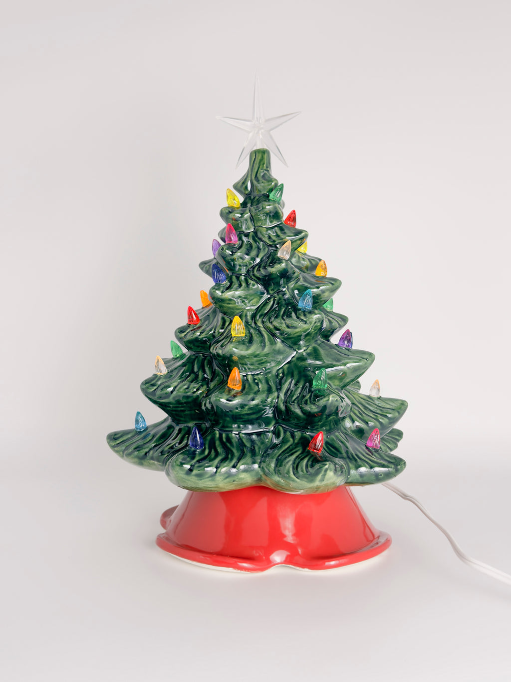 *Green Atlantic Tree Red Base - Multicolor Light - Clear Star