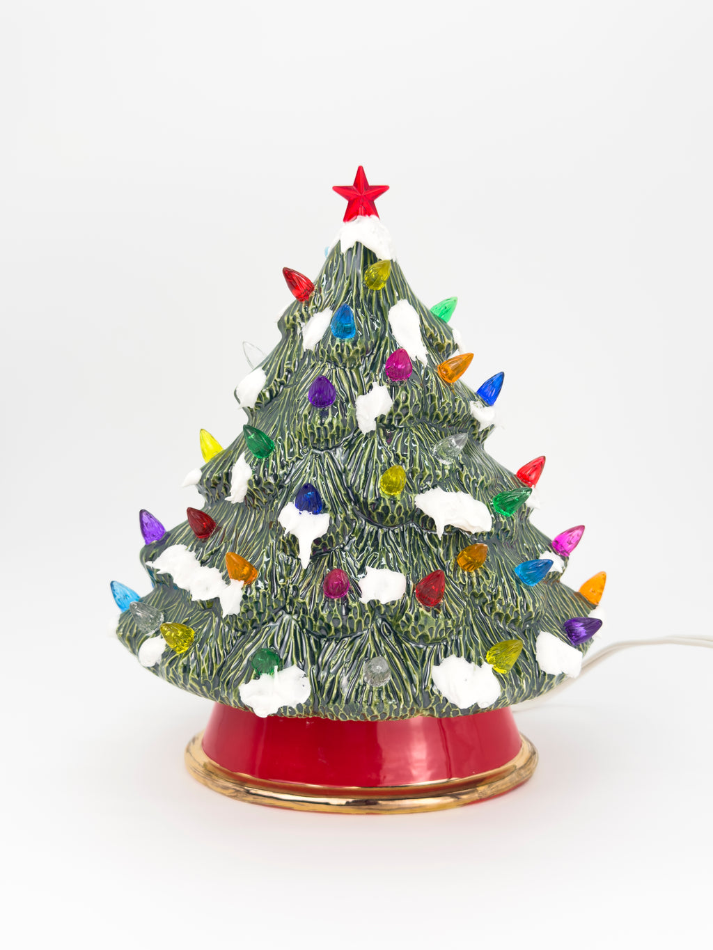 *Green Mantle Tree with Snow - Multicolor Red Star