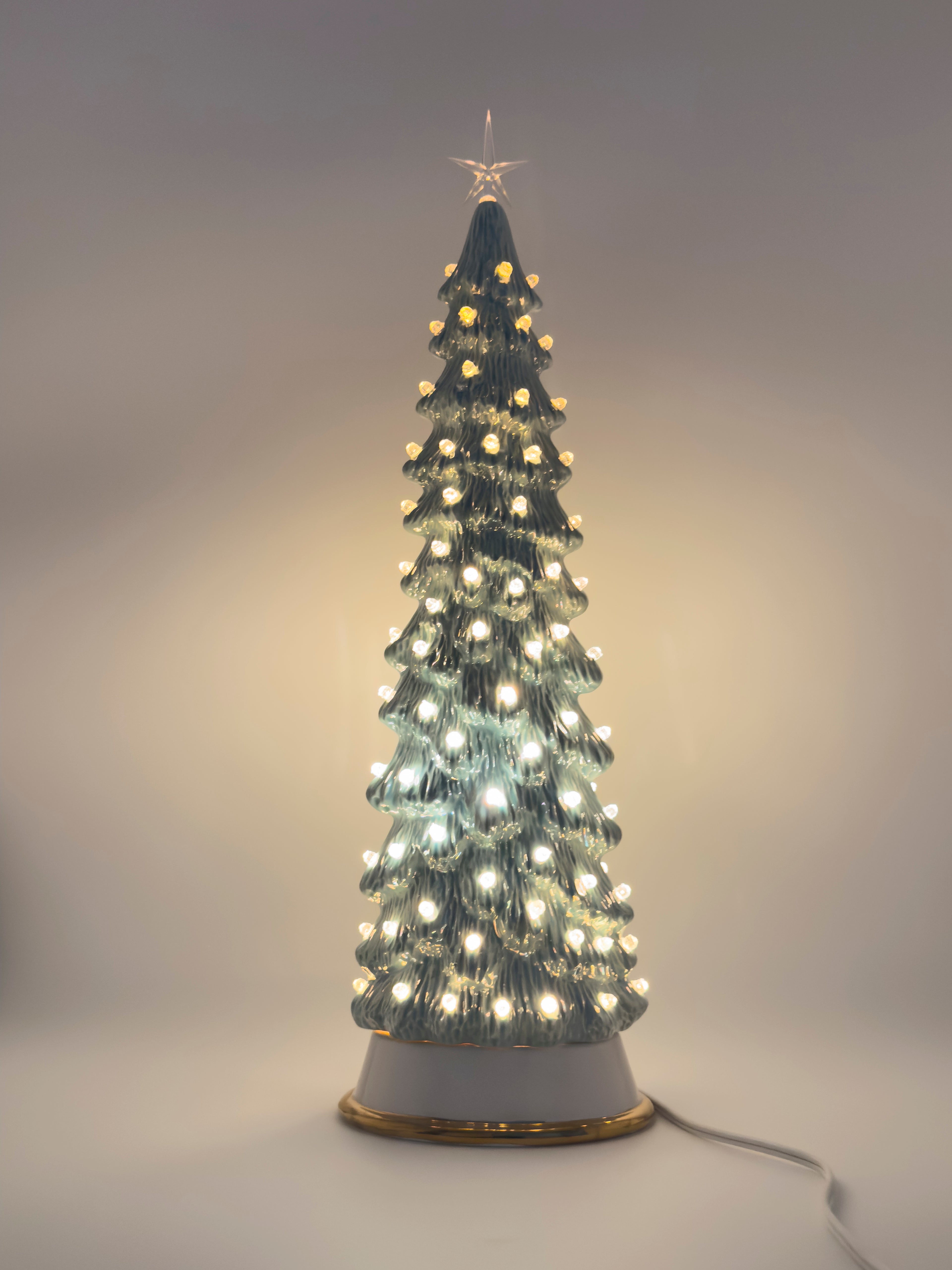 *Tall Light Blue Tree - Clear Light - Clear Star