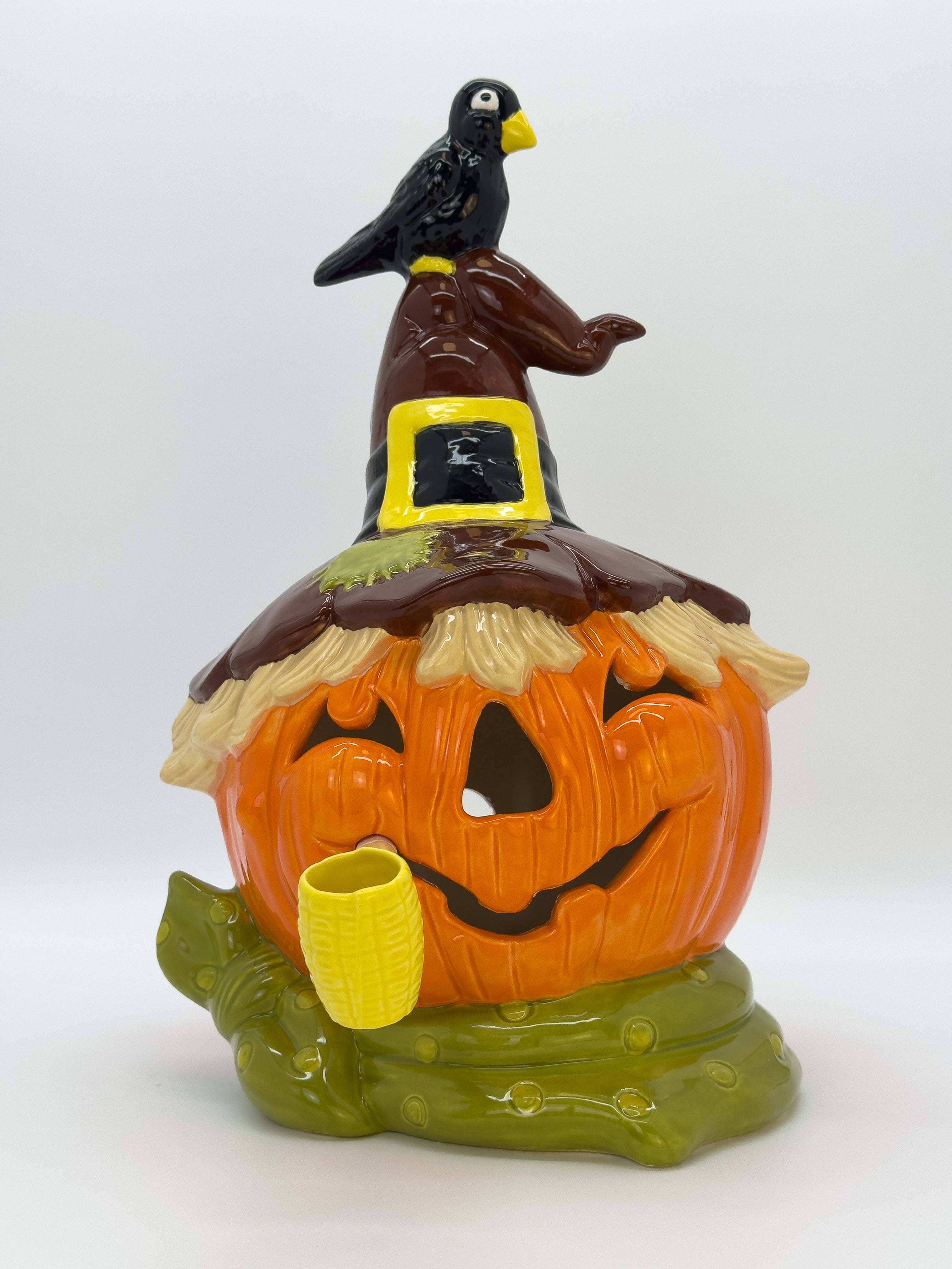 Scarecrow Pumpkin with Brown Hat