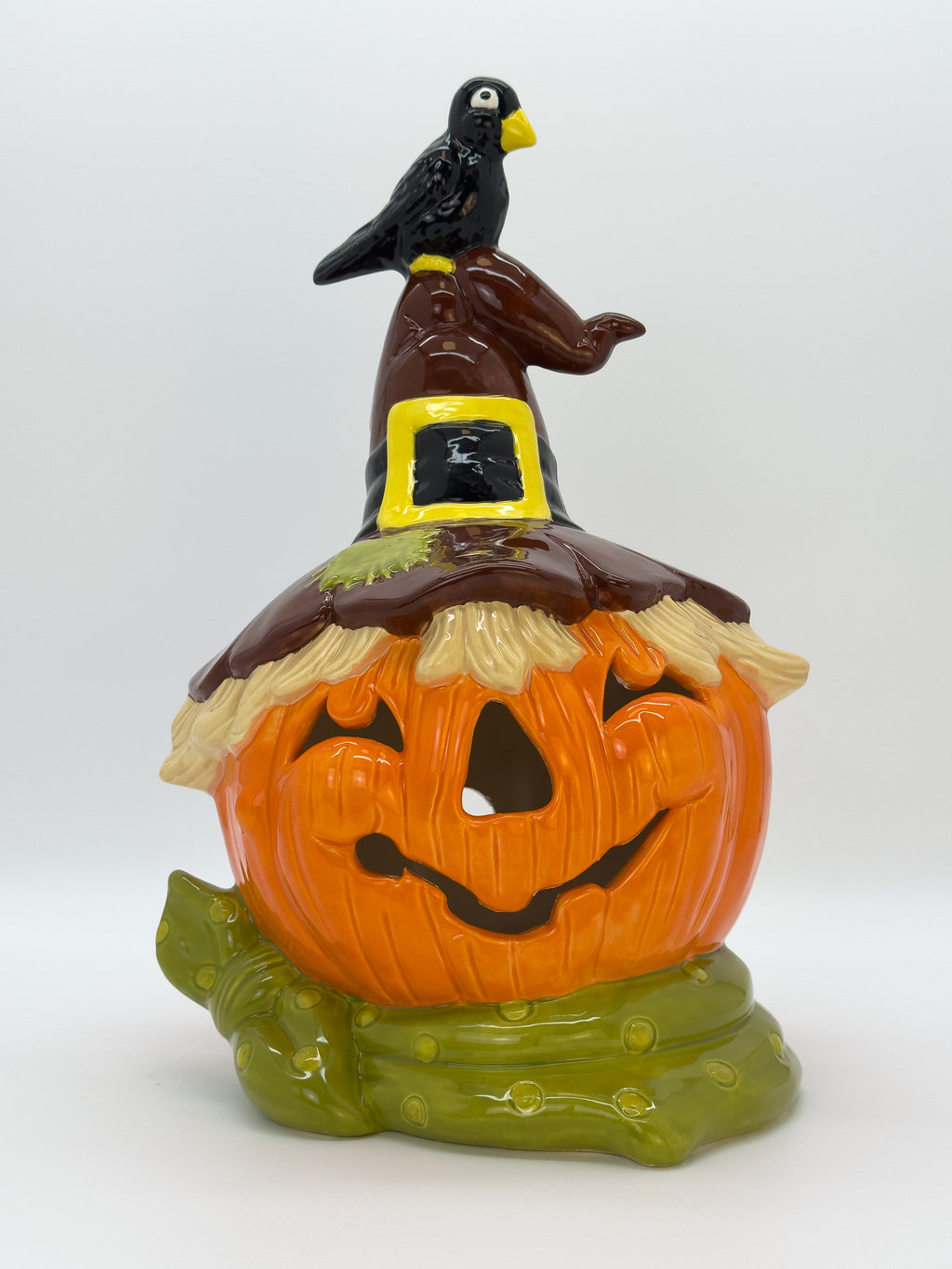 Scarecrow Pumpkin with Brown Hat