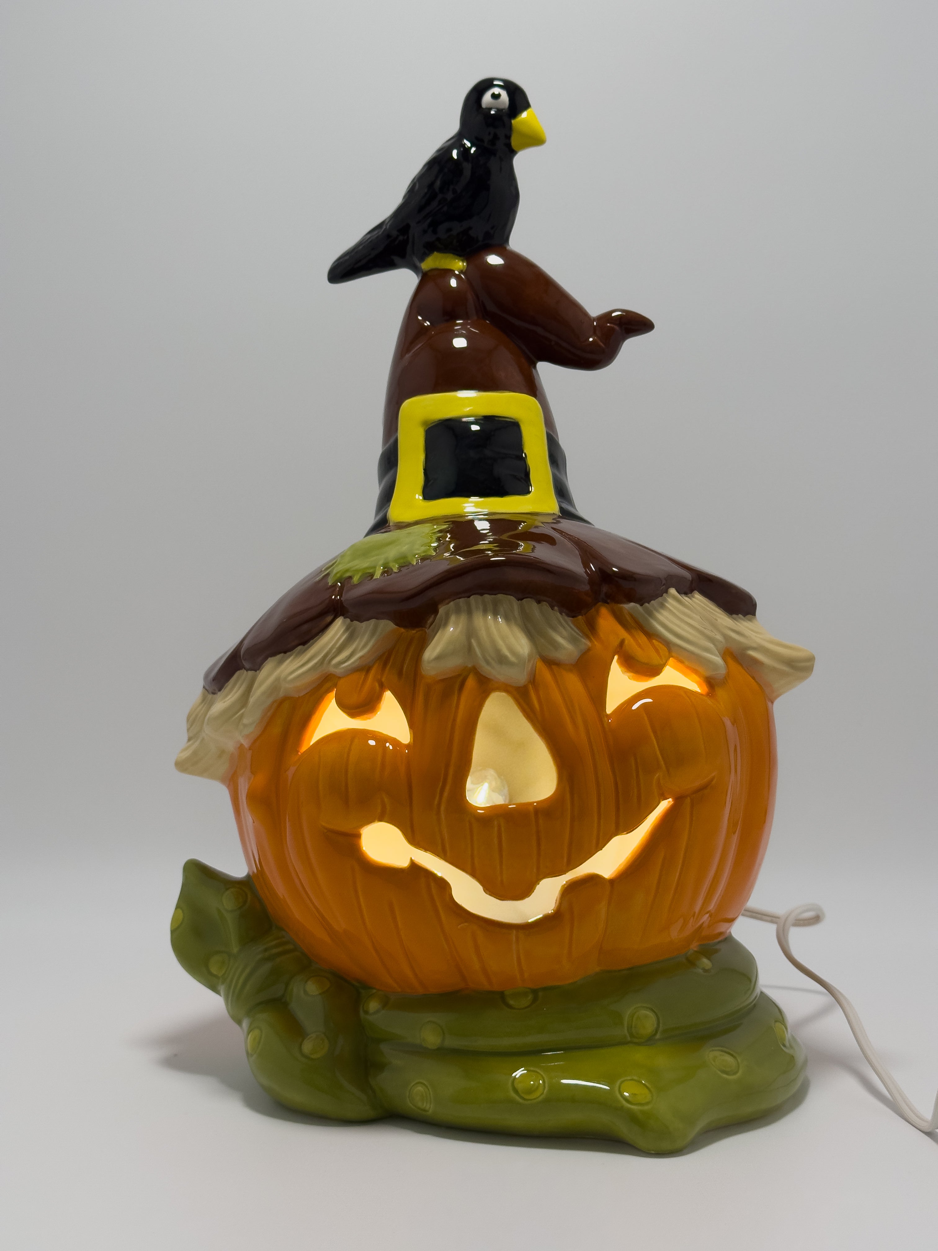 Scarecrow Pumpkin with Brown Hat