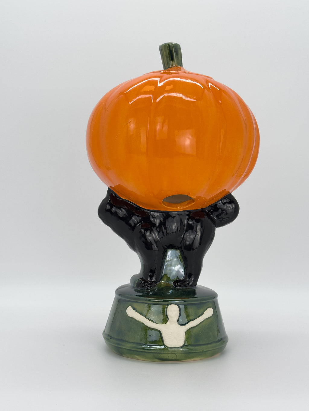 Vintage Black Cat Jack-O-Lantern Stack