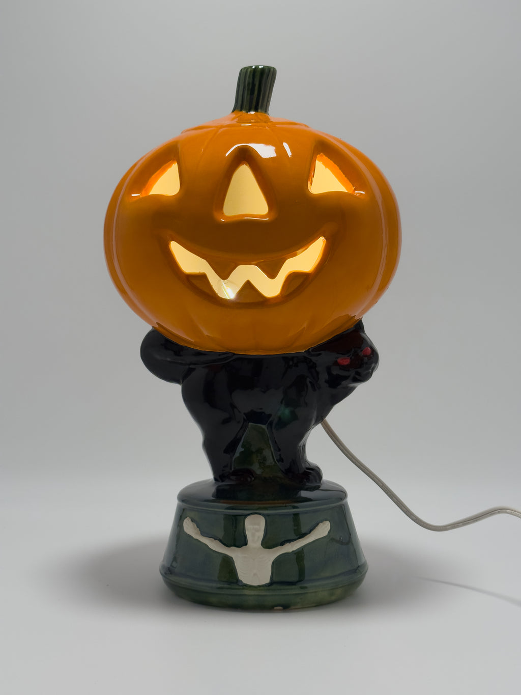 Vintage Black Cat Jack-O-Lantern Stack