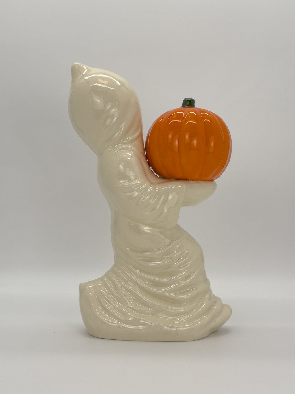 Vintage Ghost with Jack-O-Lantern (Battery Tealight Version)